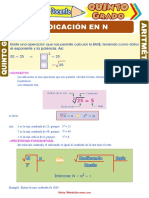 Radicación en Los Números Naturales para Resolver Quinto Grado de Primaria