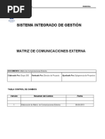 Matriz de Comunicación Externa