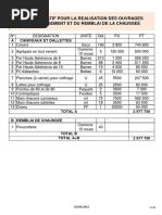 Devis Estimatif Caniveau+dallette