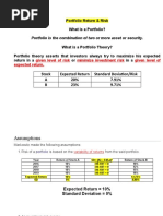 Portfolio Return & Risk