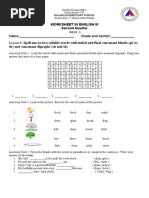 Week 6 Name: - Grade and Section: - Lesson 6: Spell One-To-Two Syllable Words With Initial and Final Consonant Blends (PL, TR