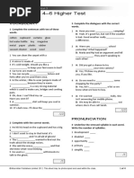 Units 4-6 Higher Test: Vocabulary