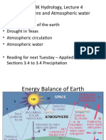 CE 374K Hydrology, Lecture 4 Atmosphere and Atmospheric Water