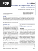 The Genetic Basis of Dental Anomalies and Its Relation To Orthodontics