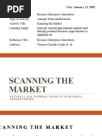 Week 1-2 - Scanning The Market