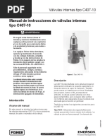 Manuals Manual de Instrucciones de Valvulas Interas Tipo c407 10 Fisher Es Es 6264004