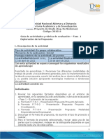 Guía de Actividades y Rúbrica de Evaluación - Unidad 1 - Fase 1 - Exploración de La Propuesta