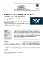 Newly Appointed Directors in The Boardroom: How Do Women and Men Differ?