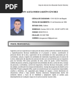 Jhon Alexander Garzón Sánchez: Perfil Profesional