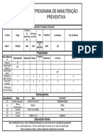 Programa de Manutencao Preventiva Fresadora