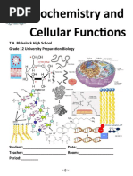 Biochemistry and Cellular Functions: T.A. Blakelock High School Grade 12 University Preparation Biology