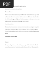 Unit: 4 Comparative Education in Developed Countries Education Theories and Practices in Japan: Education System