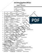 Multiple Choice Questions (MCQ, S) : Subject: Chemistry