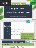 Learn & Talk I: Chapter 7 Work Lesson 57 Asking For A Leave