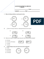 Evaluación de Matemática Medición