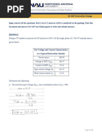 Homework Assignment 3 EE 499 Photovoltaic Energy: Page 1 of 13