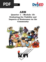 Quarter 1 - Module 10:: Evaluating The Viability and Impacts of Businesses On The Community