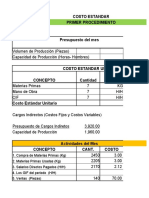 Costo Estandar 1er Procedimiento