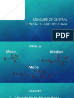 Measure of Central Tendency - Grouped Data