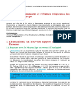 H2-2. Renaissance, Humanisme Et Réformes Religieuses, Les Mutations de L'europe (ELEVE) (2020-2021)