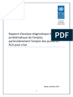 Rapport D'analyse Diagnostique de La Problématique de L'emploi, Particulièrement L'emploi Des Jeunes en RCA Post Crise