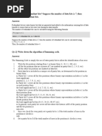 Qs-1) What Are Redundant Bits? Suppose The Number of Data Bits Is 7, Then Calculate The Redundant Bits. Answer