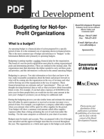 Board Development: Budgeting For Not-for-Profit Organizations