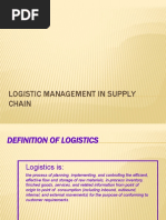 Logistic Management in Supply Chain