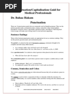 Punctuation/Capitalisation Guid For Medical Professionals Dr. Bahaa Hakam Punctuation