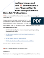 Part 1: How Mushrooms and Mycelium Grow Shroomscout's Comprehensive "Easiest Way To Learn Shroom Growing With Uncle Bens Tek" Instructions