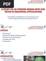 A Study On 3D Printer Design With Con Veyor in Industrial Applications