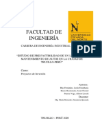 Estudio de Pre Factibilidad de Un Lavadero y Mantenimiento de Auto en La Ciudad de TrujilloT4 - 2020-2 - Proyecto de Inversión