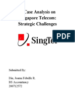 A Case Analysis On Singapore Telecom: Strategic Challenges: Submitted By: Din, Joama Febrille R. BS Accountancy 200712572