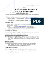 Entrepreneurial Finance For Small Business: Course Term