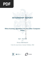 Internship Report: Meta-Learning Algorithms For Few-Shot Computer Vision