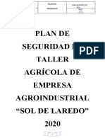 Avance de Plan de Seguridad Empresa Sol de Laredo