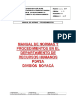 Manual de Normas y Procedimientos RRHH PDVSA División Boyacá