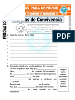 Ficha de Normas de Convivencia para Segundo de Primaria