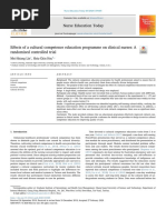 Effects of A Cultural Competence Education Programme On Clinical Nurses A