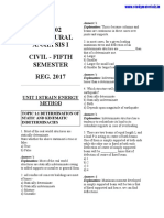 Ce8502 Structural Analysis I MCQ