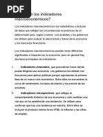 Qué Son Los Indicadores Macroeconómicos