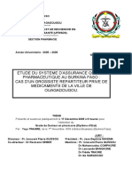 Etude Du Systeme D'Assurance Qualite Pharmaceutique Au Burkina Faso: Cas D'Un Grossiste Repartiteur Prive de Medicaments de La Ville de Ouagadougou