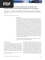 VS30 Mapping and Site Characterization in The Seismically Active Intraplate Region of Western India: Implications For Risk Mitigation