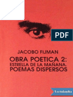 Obra Poetica 2 Estrella de La Manana Poemas Dispersos - Jacobo Fijman