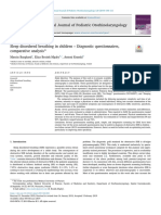 Sleep Disorderes Breathing in Children - Diagnostic Questionnaires, Comparative Analysis