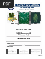 GRADE 11 Learning Module 2 Semester Finals: General Mathematics