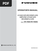 Operator'S Manual: Voyage Data Recorder (VDR) Simplified Voyage Data Recorder (S-VDR)