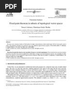 Fixed Point Theorem in Subsets of Topological Vector Spaces: Youcef Askoura, Christiane Godet-Thobie