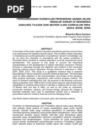 Perkembangan Kurikulum Pendidikan Agama Islam Sekolah Dasar Di Indonesia (Analisis Tujuan Dan Materi Ajar Kurikulum 1994, 2004, 2006, 2013)