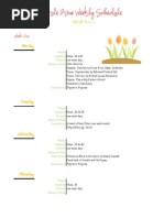 Circle Time Weekly Schedule 2010-2011 Term 3